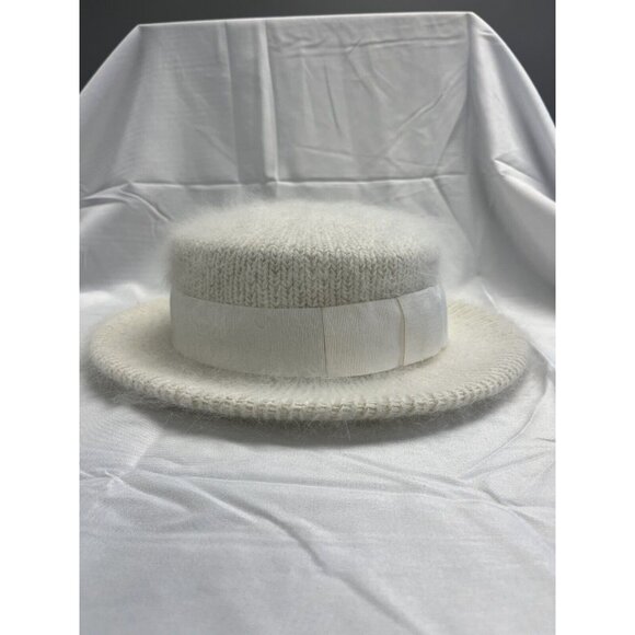 Vintage Womens‎ Cream Nordstroms Hat Vinyon Angora Made In Italy EUC main image 6